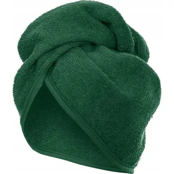Ručník DÁMSKÝ TURBAN RUČNÍK NA VLASY DO SPA 100% BAVLNA FROTÉ ZELENÝ