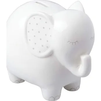 Zahradní dekorace Keramická pokladnička ve tvaru slona Pearhead, genderově neutrální dekorace do dětského pokoje pro