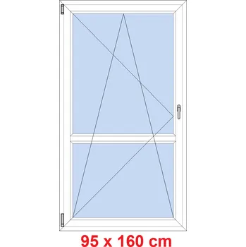 Okno Soft Balkonové dveře s příčkou 95x160 cm, otevíravé a sklopné