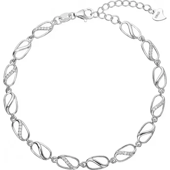 Oblečení a móda Stříbrný náramek kávová zrna se zirkony 13083.1 crystal