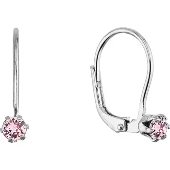 Oblečení a móda Stříbrné visací náušnice s Preciosa krystalem 31322.3 lt. rose