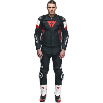 Moto oblečení DAINESE AVRO 5 LEATHER JACKET # BLACK/RED-LAVA/WHITE - 58