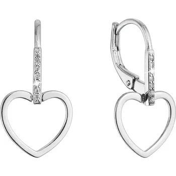Oblečení a móda Stříbrné náušnice visací srdce 11537.1