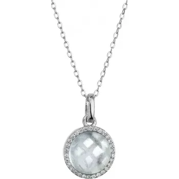 Náhrdelník Stříbrný náhrdelník s pravým akvamarínem 12157.3