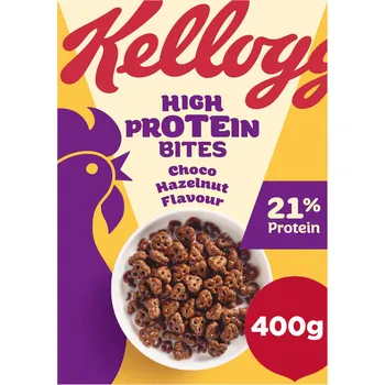 Čokoláda Kellogg's cereálie s příchutí čokolády a oříšku s vysokým obsahem proteinu 400 g