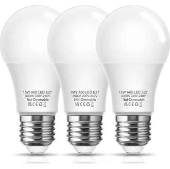 Žárovka LED žárovka Flaspar 15W E27, nahrazuje 150W halogenové žárovky, žárovka 3000K teple bílá, 1500LM