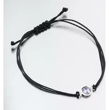 Náramek Náramek bílé zlato 585 šňůrkový s přívěskem LT14-015-B-FIA délka 20 cm