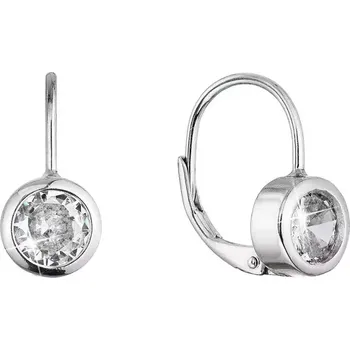 Oblečení a móda Stříbrné náušnice kulaté s výrazným zirkonem 11536.1