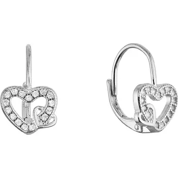 Náušnice Evolution Group Stříbrné náušnice propletená srdíčka 11718.1