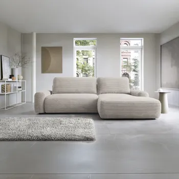 Sedací souprava PCo Rohová sedací souprava CORDOBA, 264 cm Roh pohovky: Pravý roh, Barva látky: AMBIENCE 04 (Světlá hnědá)