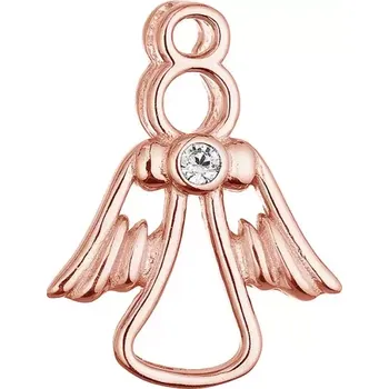 Přívěsek Pozlacený růžový přívěsek anděl se zirkonem 14047.1