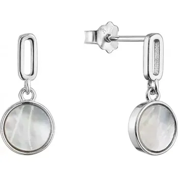 Oblečení a móda Stříbrné náušnice visací kulaté s perletí 11518.1 perleť