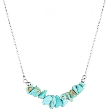 Oblečení a móda Náhrdelník s kamenem tyrkys 42037.3 ocel