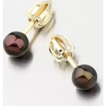 Náušnice Dámské náušnice žluté zlato 585 52GZ-3005-ZL-SR-BLACK