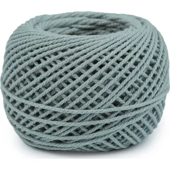Příze Bavlněná příze macrame / háčkovací 40 g rozčesávací Varianta: 11 (11) šedozelená sv., Balení: 1 ks