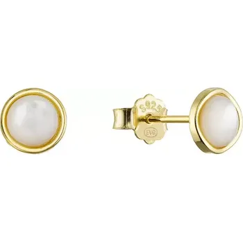 Oblečení a móda Pozlacené stříbrné náušnice kolečka s perletí 11705.1