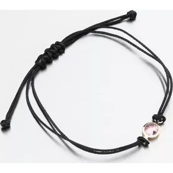 Oblečení a móda Náramek žluté zlato 585 šňůrkový s přívěskem LT14-014-ZL-PINK délka 17 cm