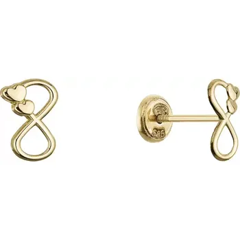 Oblečení a móda Zlaté 14 karátové náušnice pecky nekonečno 91A00083