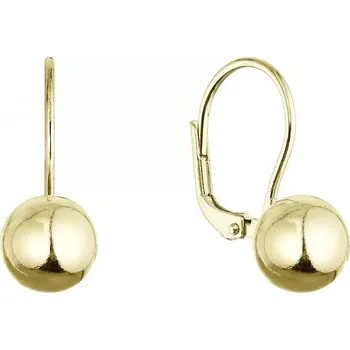 Oblečení a móda Pozlacené stříbrné náušnice lesklá kulička 61136