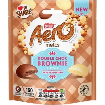 Čokoláda Nestlé Aero knoflíčky z mléčné a bílé čokolády s příchutí brownie 86 g