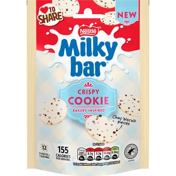 Čokoláda Nestlé Milkybar knoflíčky z bílé čokolády s příchutí sušenek 86 g