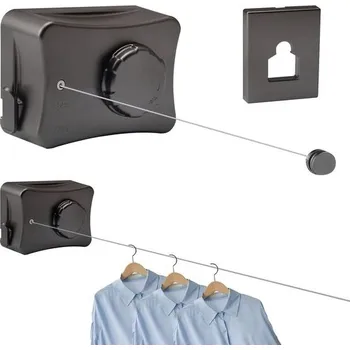 Sušák na prádlo Zatahovací nástěnná prádelní šňůra, 5,1 m prodlužovací nástěnná prádelní šňůra z nerezové oceli,