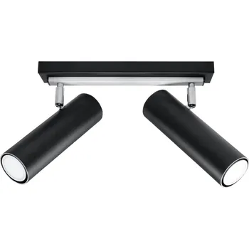 Stropní svítidlo DIREZIONE černé moderní kovové do obýváku a kuchyně 2 zdroje světla