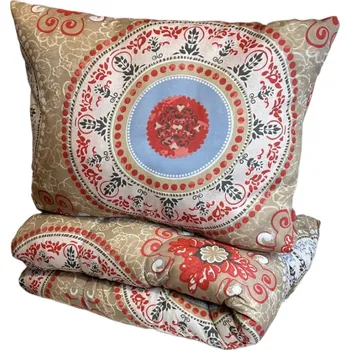 přikrývka Výprodej-SET Přikrývka a polštář Červené ornamenty