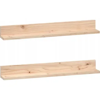 police Dřevěné nástěnné police z masivního borovicového dřeva 80 x 11 x 9 cm, neošetřené