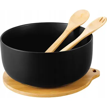 Mísa na salát s lžícemi Florina Adria 3,5 l 25 cm černá