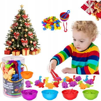 Hračka pro nejmenší Montessori sada MEMFLOW pro výuku počítání a barev, plastová