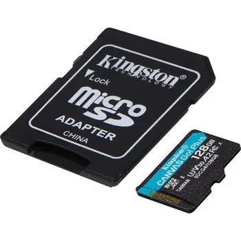 Paměťová karta Kingston paměťová karta microSDXC 128 GB 200 MB/s A2 U3 V30 + SD adaptér