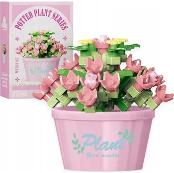 ostatní stavebnice Květiny z kostek 108 dílků s vázou ozdobná kytice Guanyin