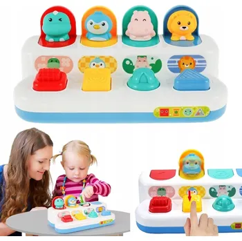 Hračka pro nejmenší VYSKAKUJÍCÍ ZVÍŘÁTKA INTERAKTIVNÍ HRAČKA MOTORIKA ROZVOJ MYŠLENÍ ZÁBAVA