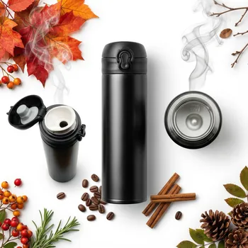 Termoska CESTOVNÍ TERMOSKA OCELOVÝ 450 ml TERMOHRNEK NA KÁVU ČAJ VODU