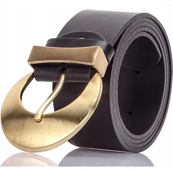 Opasek Kožený Černý Pásek ŠIROKÝ GRACIO K ŠATŮM 95 cm