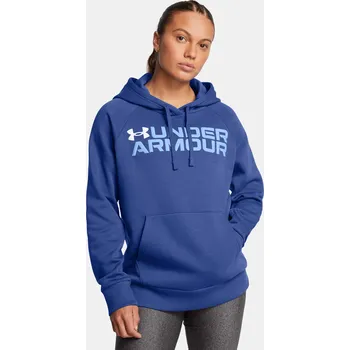 Dámské oblečení Dámská mikina Under Armour Rival Fleece Wordmark Hoo 1386512-432 Modrá MD
