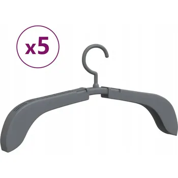 Věšák Rozkládací věšáky na oblečení šedé 37,5-51,5 cm, 5 ks
