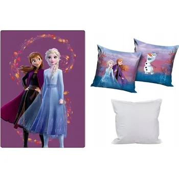 Polštář Sada 3 fleecových dek, povlaků na polštář a polštářů Disney Ledové království Podzimní kouzelné