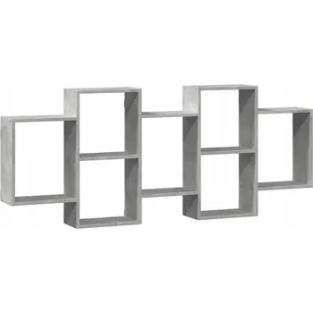 police Nástěnná police šedo-betonová 159 x 18 x 65 cm, materiál: dřevotříska