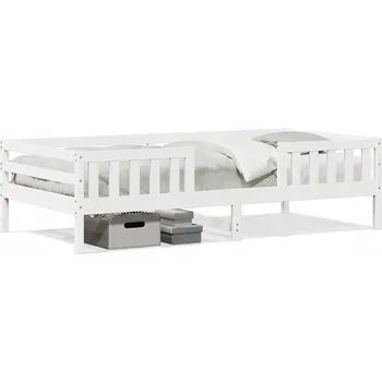 Postel Rám postele z masivního borovicového dřeva, bílý, 195,5 x 80,5 x 56 cm