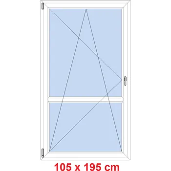 Okno Soft Balkonové dveře s příčkou 105x195 cm, otevíravé a sklopné