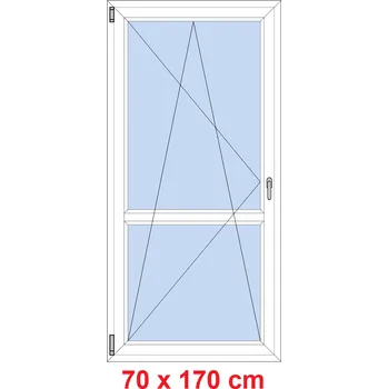 Okno Soft Balkonové dveře s příčkou 70x170 cm, otevíravé a sklopné