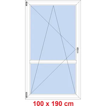 Okno Soft Balkonové dveře s příčkou 100x190 cm, otevíravé a sklopné
