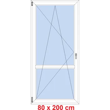 Okno Soft Balkonové dveře s příčkou 80x200 cm, otevíravé a sklopné