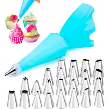 RĘKAW CUKIERNICZY DEKORATOR DORTŮ SILIKON NA ZDOBENÍ DORTŮ KOŠÍČKŮ 26el