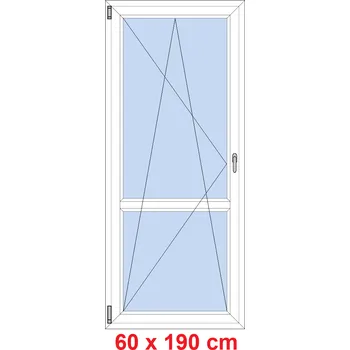Okno Soft Balkonové dveře s příčkou 60x190 cm, otevíravé a sklopné