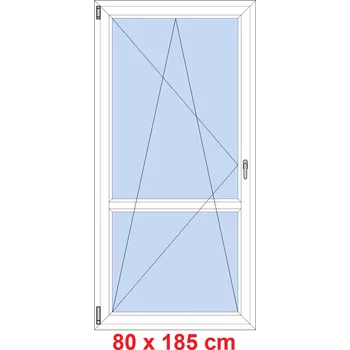 Okno Soft Balkonové dveře s příčkou 80x185 cm, otevíravé a sklopné