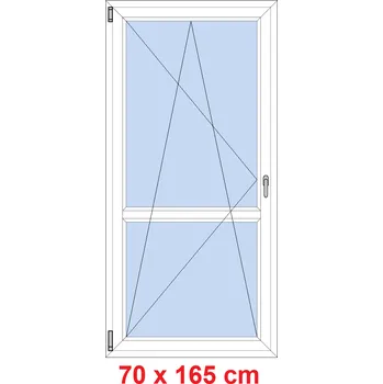 Okno Soft Balkonové dveře s příčkou 70x165 cm, otevíravé a sklopné