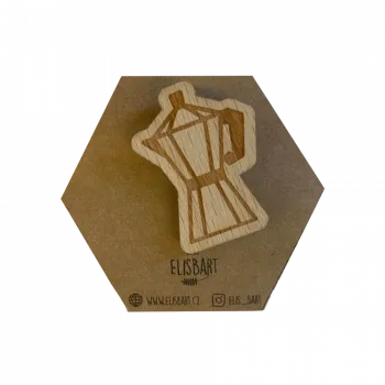 Náhradní díl pro kávovar ElisBart - Brož moka konvička - dřevěná gravírovaná